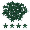 uxcell : CCTV01小さな5つ星アイロンパッチ 刺繍付きハギレパッチ 衣類修理バックパック靴装飾 2.9x2.9cm/1.14x1.14" 50個入り(ダーク緑)