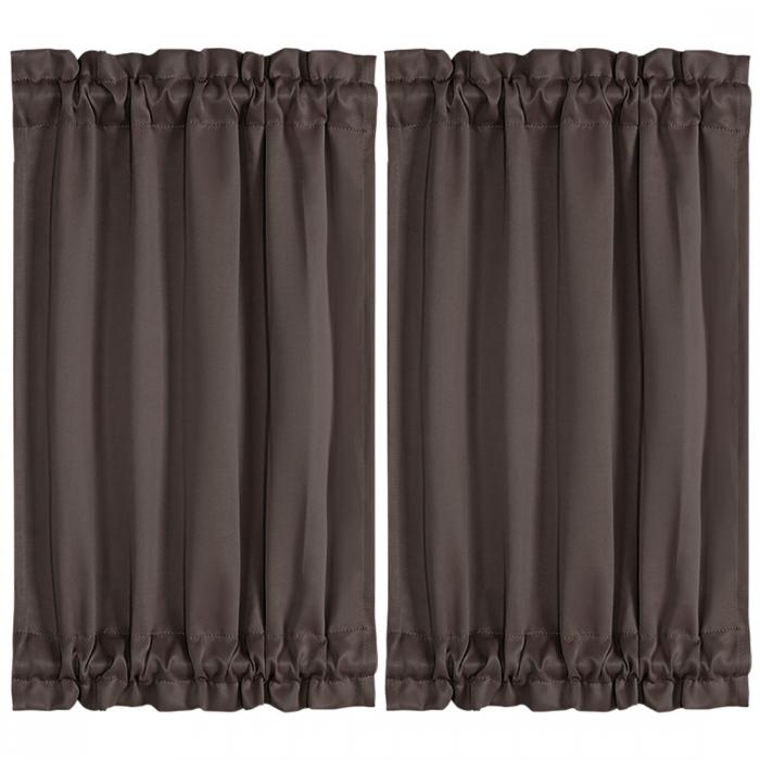 uxcell フランスのドアパネル 遮光ドアカーテン ソリッドカーテン エレガント フランス式 タイバック2パネル付き コーヒー色 65x100cm