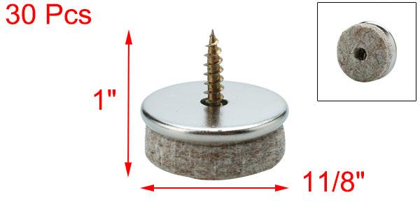 uxcell 足プロテクターネイル フェルト 金属 28×25mm 28mm径円形 30個入り [2]