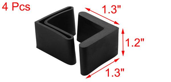 uxcell 家具保護 家具の足カバー ゴム製ブラック カバーホルダー 30 x 30mm 4個入り