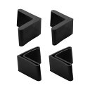 uxcell アングルアイアンフットパッド 家具 L型 ゴム製 足 カバー 25 x 25mm ブラック 4 個入り