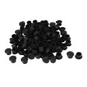 uxcell プラスチック プラグ 家具 キャップ スクリュー カバー ブラック 9mm 直径 穴 100個入り