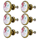 uxcell セラミックノブ 引き出しプルハンドル キャビネット 直径32mm 高さ28mm 食器棚 ネジ付き 6個入り