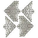 uxcell ボックスコーナープロテクター ビンテージガードエッジカバー 装飾金具 ブックテーブルデスクジュエリー ボックスコーナー家具の装飾 シルバートーン ...