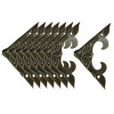 uxcell ボックスコーナープロテクター ヴィンテージトライアングル 金属 フレームコーナープロテクター 木製デスクジュエリーボックステーブル用 ブロンズトー...