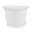 uxcell 植木鉢 トレイ付き植物ホルダー 家庭装飾品 ホームティオ 花柄 プラスチック 白い