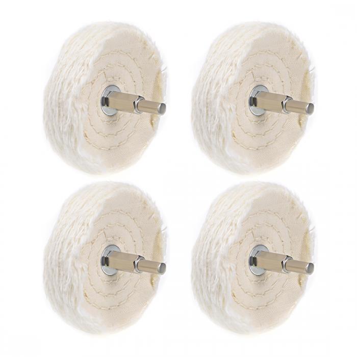 uxcell バフ研磨ホイール ヘッド直径75mm 回転工具アクセサリー グラインダー電気ドリル 4個入り