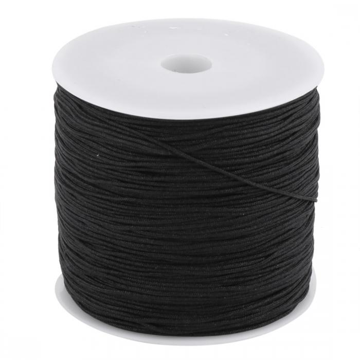 uxcell ナイロン ホーム用 中国の結び目 DIY手芸編組紐 0.8 mm径 110ヤード ブラック