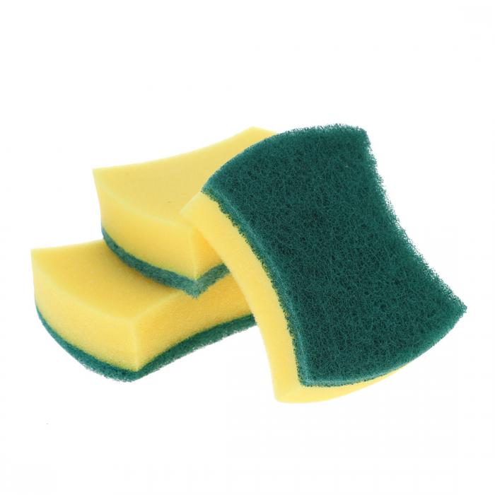 uxcell 台所用スポンジ キッチンスポンジ クリーニングパッド スポンジ ホームハウスワイフ ディッシュボウルポット 3個入り