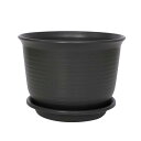 uxcell 鉢 フラワーベース 花器 植木鉢 バルコニー プラスチック製 排水孔 花植物鉢 トレイ ホルダー 容器 ダークグレー
