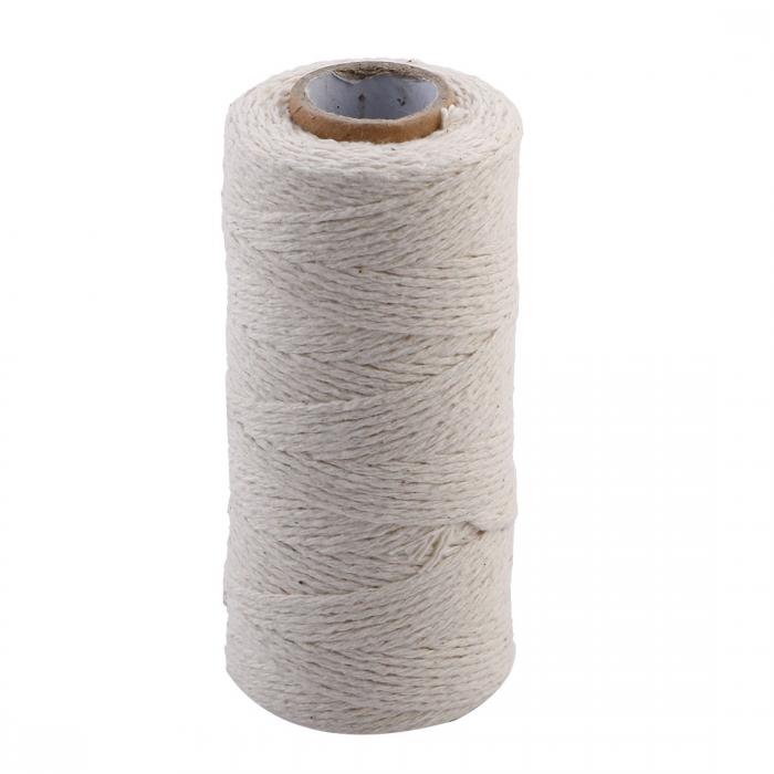 uxcell コットンストリング コットン素材 全長100M ブレスレットコード オフホワイト 1個入り