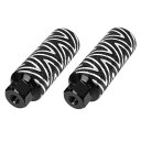 X AUTOHAUX アクスルリアフットペグフットレスト 9.5 mm 110x38 mm アルミニウム合金 ウェーブストライプ BMX MTBバイク自転車用 ...