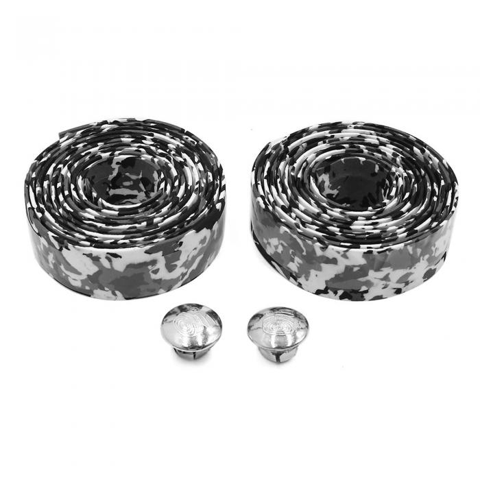 uxcell バイクハンドルバーテープ 自転車ハンドルベルト サイクリングラップ ホワイト ブラック 2個入り