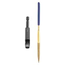 uxcell レザーホールパンチツール 8mm 45#スチール 1/4ヘックスシャンクドリルビット 電動ホローパンチセット 5.5インチ半円ファイル付き レザー...