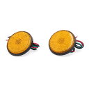 uxcell LEDオートバイ レフレクター オレンジ LED 円形 オートバイ スクーター レフレクター テールブレーキ ウインカー 2個入り