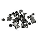 uxcell 靴ひもフック 合金ブーツバックル継手 リベット付き ハイキングキャンプシューズ用 ダークグレー 15x10.8x10.5 mm 10セット