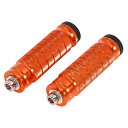 F FIERCE CYCLE バイクペグ 足レストペダル 多機能 ノンスリップ モーターサイクル用 オレンジ 1ペア入(2)