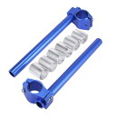 Motoforti オートバイハンドルバー バイククリップオン ガスケット 33 mm 調整可能 ハンドルバー ユニバーサル 交換品 ブルー 1セット入り