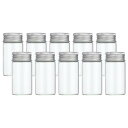 PATIKIL 25ml 試験管 12個セット 直径2.36×高さ1.18" ガラス製クリアフラットボトム試験管コンテナ アルミキャップ付き ビーズパーティーあめバスソルト収納 科学実験 植物増殖に最適です。