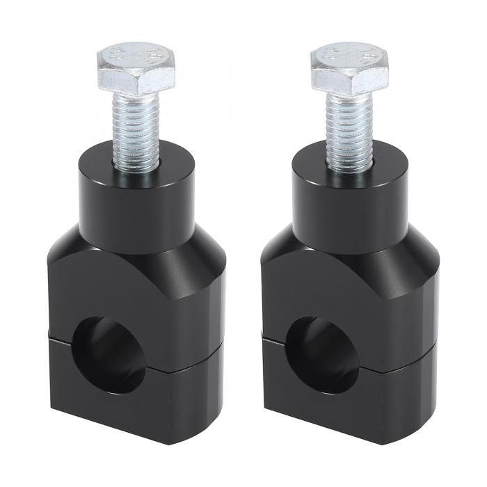 Motoforti オートバイのハンドルバーマウントライザー クランプマウント フィット22 mm ブラック 1ペア