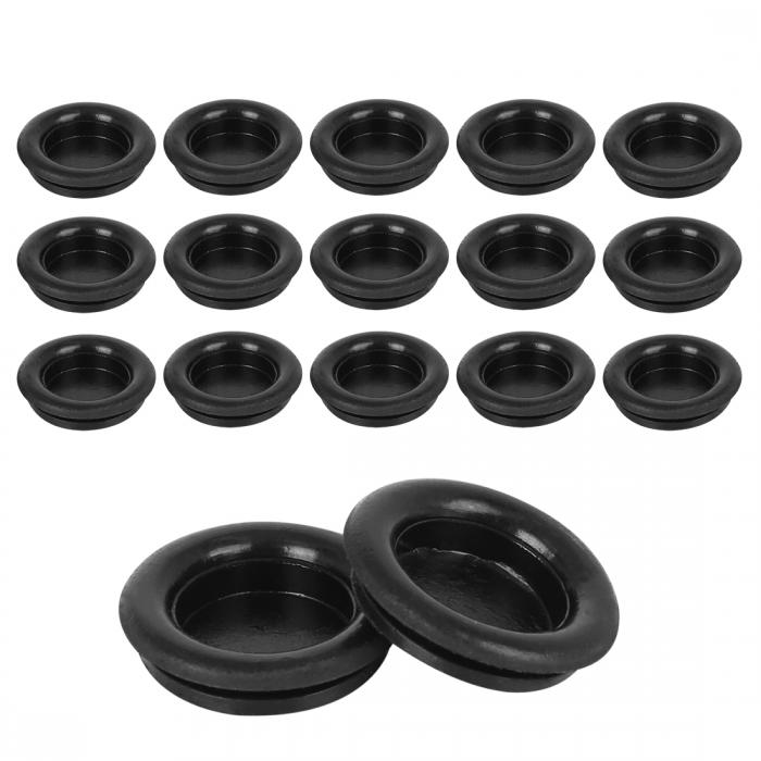 uxcell ラバーブッシュ ゴムブッシング ラバーグロメット Oリング 電気ケーブルプロテクター 単側 車用 ブラック 16mm 60個入り