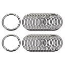 uxcell 金属Oリング 非溶接 Oリングバックル クラフトベルト 財布 バッグ製作 金具用 多目的 25 mm内径 3 mm厚さ ダークグレー 20個
