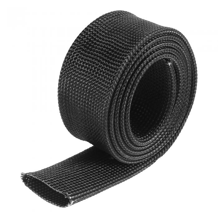 X AUTOHAUX 熱線シールドスリーブ 熱高温シールド 調節可能なヒートシールド グラスファイバー 自動車ワイヤールーム保護用 ブラック 3/4 