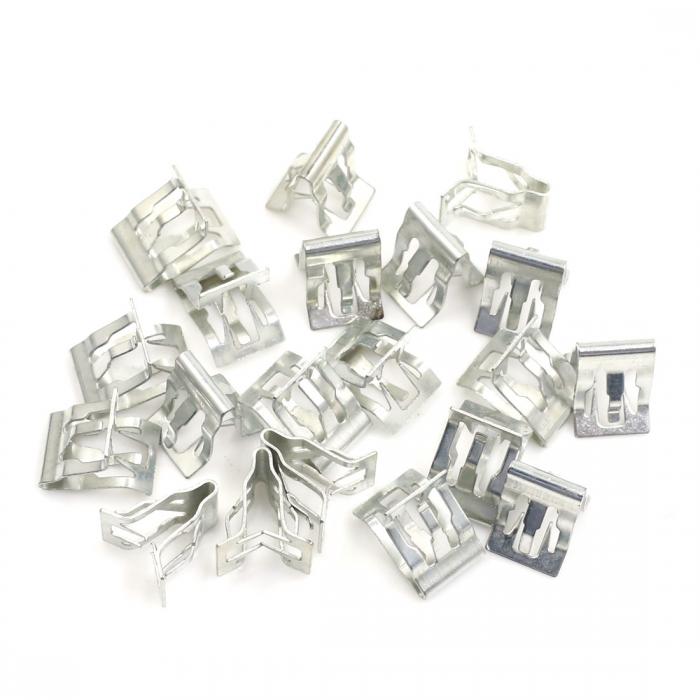 uxcell 自動車ダッシュボードリテーナー コンソール 計器 パネル 金属製 クリップ 15 x 16.6mm 20個入り