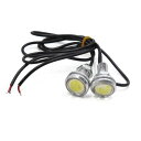 uxcell イーグルアイLEDデータイムランニングDRLライト バックアップランプ プラスチック 金属 電球 車用 ホワイト 23mm 2pcs