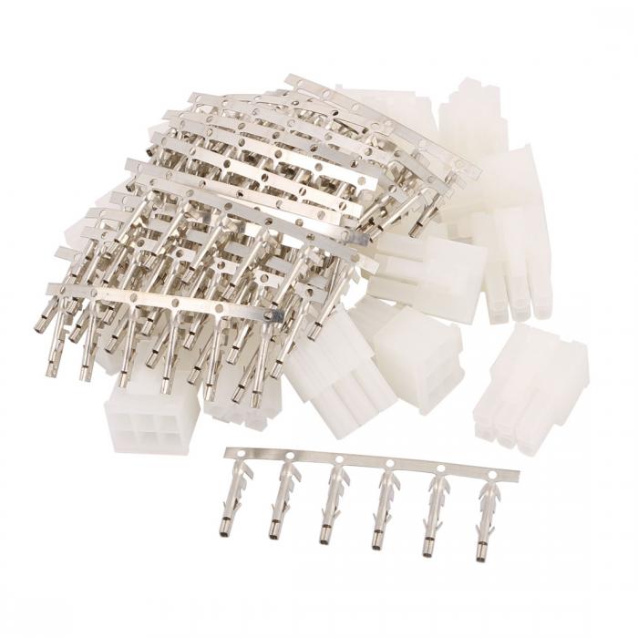 uxcell ATXコネクタ デュアル6ピン ピッチメス4.2mm 6ピンターミナル PCコネクタ プラスチック ホワイ..