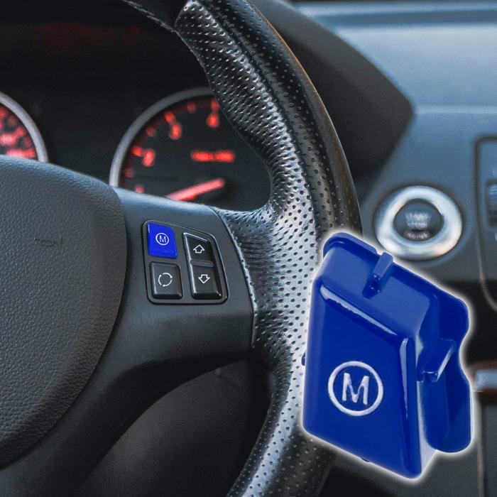 X AUTOHAUX ボタンスイッチカバー ABS製 ブルー ステアリングホイールクルーズコントロールスイッチ クルーズコントロールスイッチボタン BMWに対応 E90用