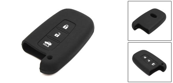 uxcell リモートキーケース ゴム 車のリモートキーカバー ケース 保護 ブラック 現代 ソナタ用 3 ボタン
