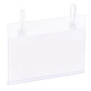 uxcell ラベルホルダー ハンギングバックル付き クリアプラスチック ワイヤーシェルフ用 80x55 mm 25個