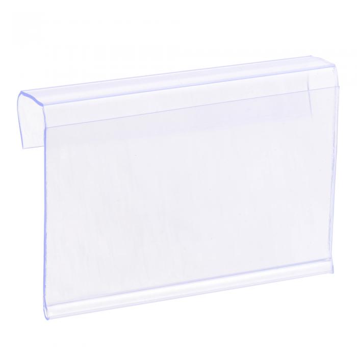uxcell ラベルホルダー L字型 透明プラスチック ワイヤーシェルフ用 60x40 mm 30個