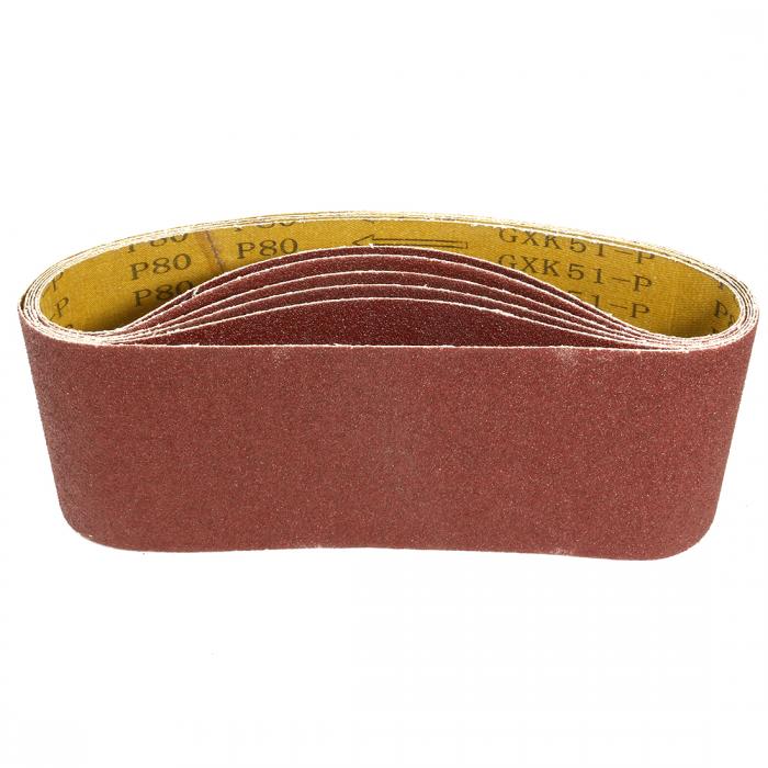 uxcell 研磨ベルト 酸化アルミニウムサンディングベルト サンドベルト 80グリット ブラウン 6本入り
