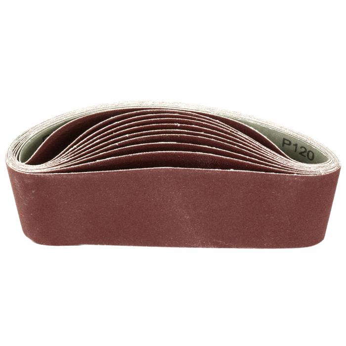 uxcell 酸化アルミニウムサンディングベルト サンドベルト 研磨ベルト サンドペーパー 120グリット ブラウン 10本入り
