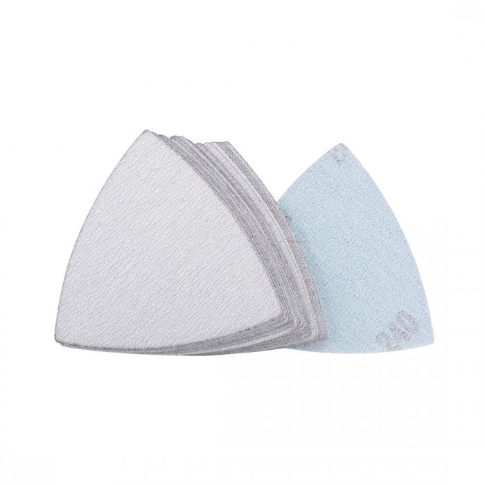 uxcell トライアングルディテールサンダーサンドペーパー フックとループ 9cm サンディングパッド 砥粒400グリット ホワイト 24個