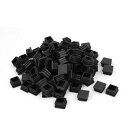 uxcell チューブインサート カバーキャッププラグ ブランキングエンドキャップ 正方形の形 プラスチック ブラック 20mm x 20mm 100個