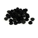 uxcell スキューカップカバー プラスチック製ブラック 家具パイプエンド 10mm径 50個入り