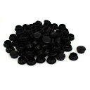 uxcell スキューホールカバー プラスチック製ブラック 家具パイプエンド 15mm径100個入り