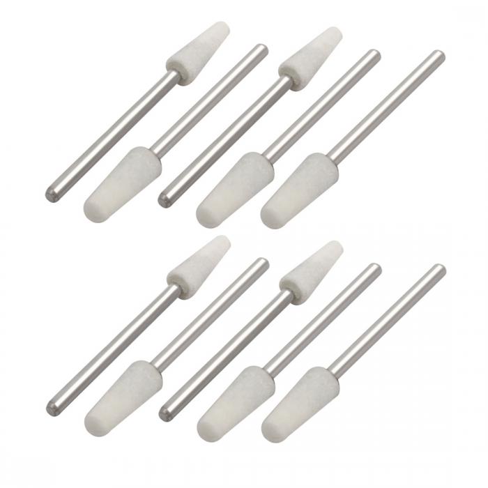 uxcell 研削マウントポイント 2.35mmmmシャンク 5mm径テーパーヘッド ホワイト シルバートーン 10個入り