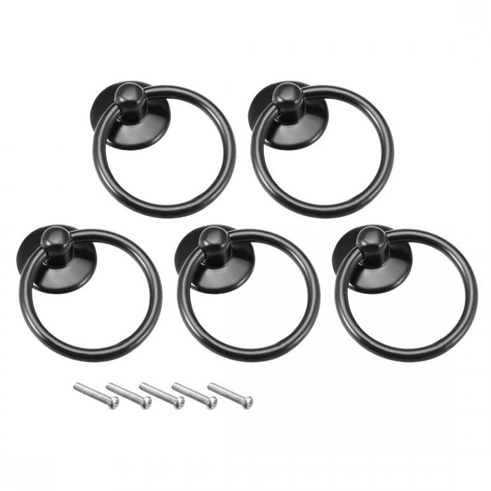 uxcell キャビネットプルハンドルノブ ドロワーリングプルハンドル 52mmx43.0mm M4 5個入り