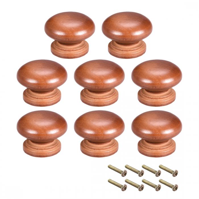 uxcell プルノブ 木材製 ダークレッド カットランドラルノブ ノーススパンダールファームアークリー か..