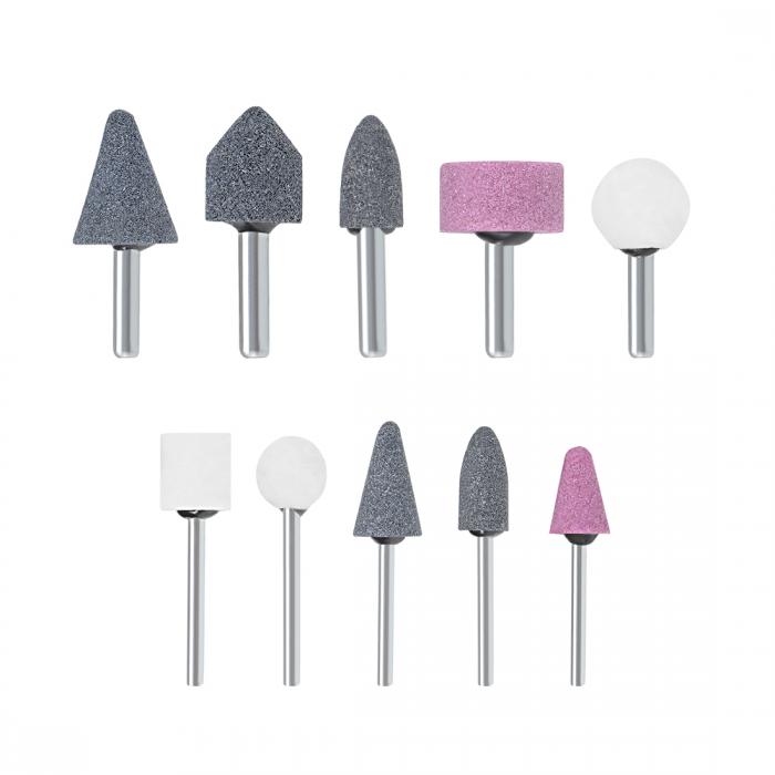 uxcell 砥石ポイント研削 砥石 セット シャンク直径6mm 3mm 10個入り