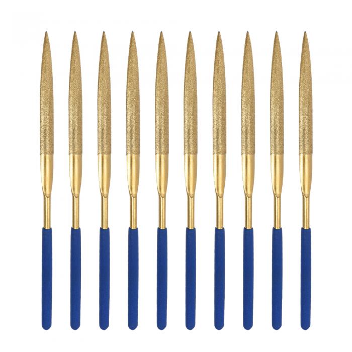 uxcell 砥石ヤスリセット チタニウムコート 3 mm x 140mm 半円ヤスリ メタル 木 石 グラス用 10個入