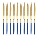 uxcell 砥石ヤスリセット チタニウムコート 5mm x 180mm フラットポイントヤスリ メタル 木 石 グラス用 10個入