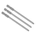 uxcell プラスPH1 マグネティック S2スクリュードライバービット H1 / 4 * 100 * 4PH2 3個