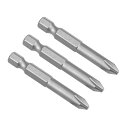 uxcell プラスドライバービット 全長50mm 6PH2 S2合金鋼材質 サンドブラスト 3個入り