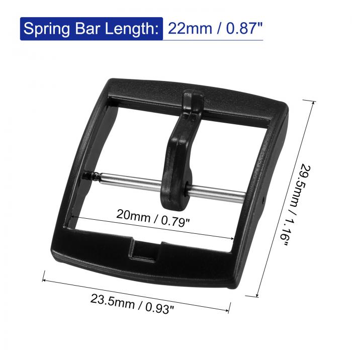 uxcell 時計ストラップクラスプ 交換用 プラスチックバックル 20mm幅の時計バンド用 ブラック 2個入り 3
