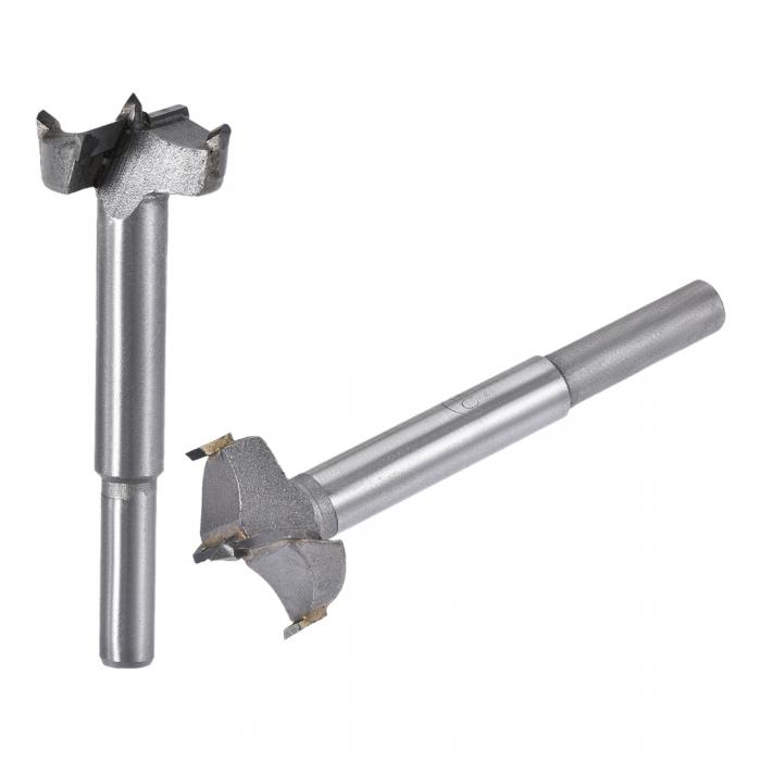 uxcell フォスナードリルウッドドリルビットボーリング 26 mm 27 mm径 ホールソー超硬合金鋼チップラウンドシャンク切断 ヒンジ合板ウッドツール用 2合1セット